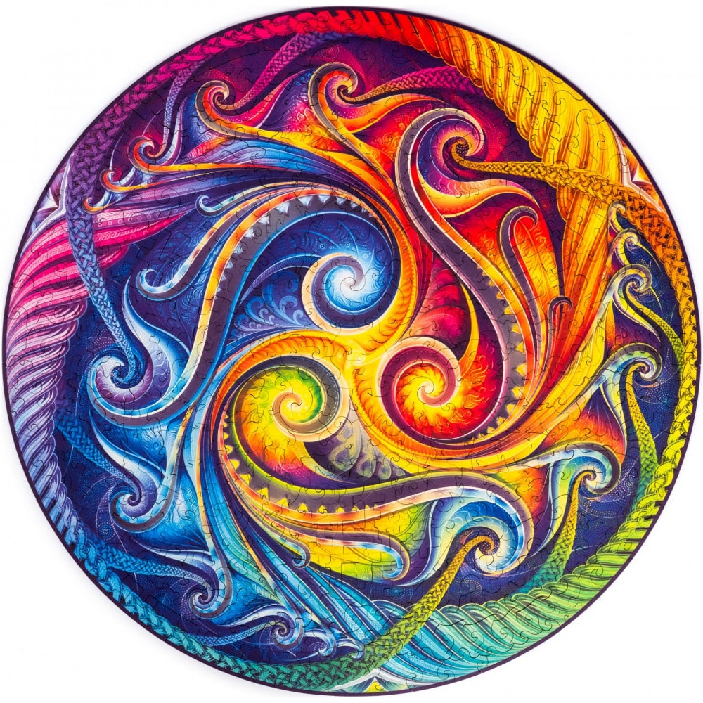 Spirál mandala fa puzzle