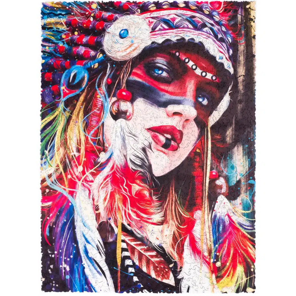 Indián lány fa puzzle