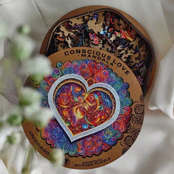 Tudatos szeretet mandala fa puzzle