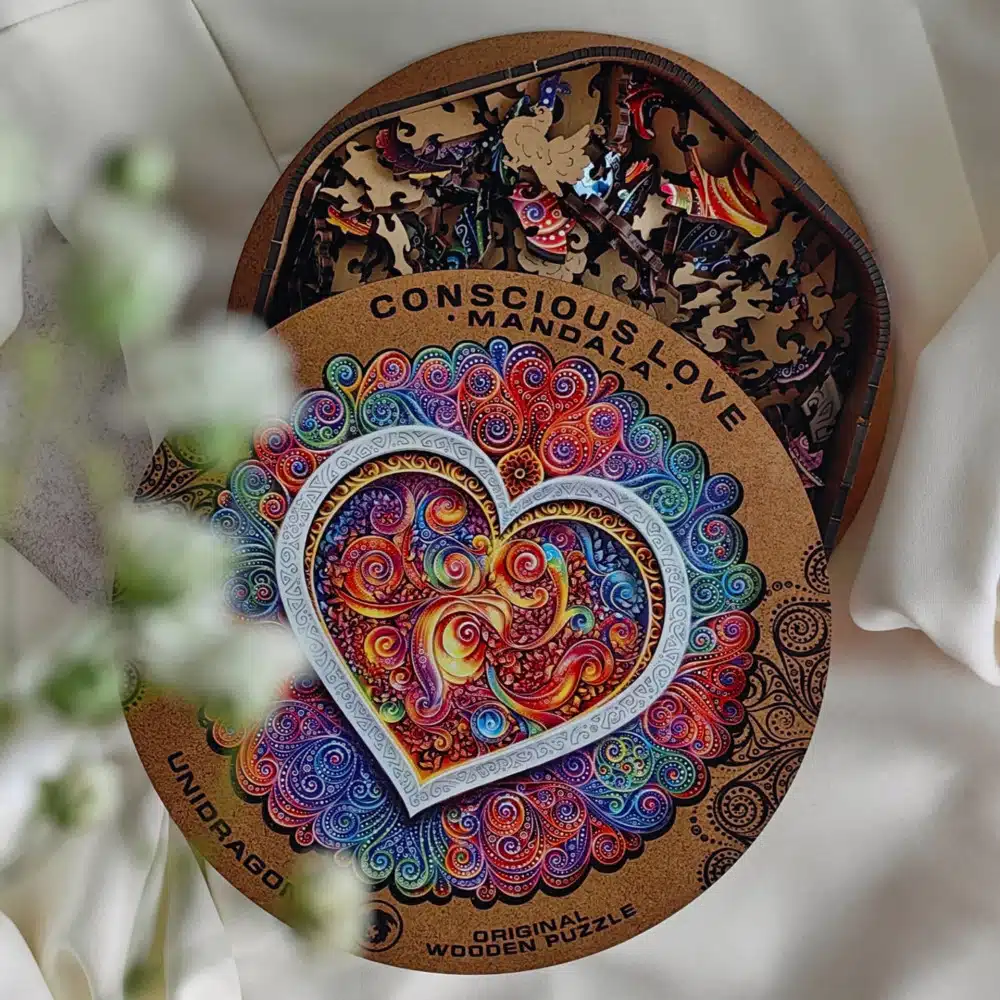 Tudatos szeretet mandala fa puzzle