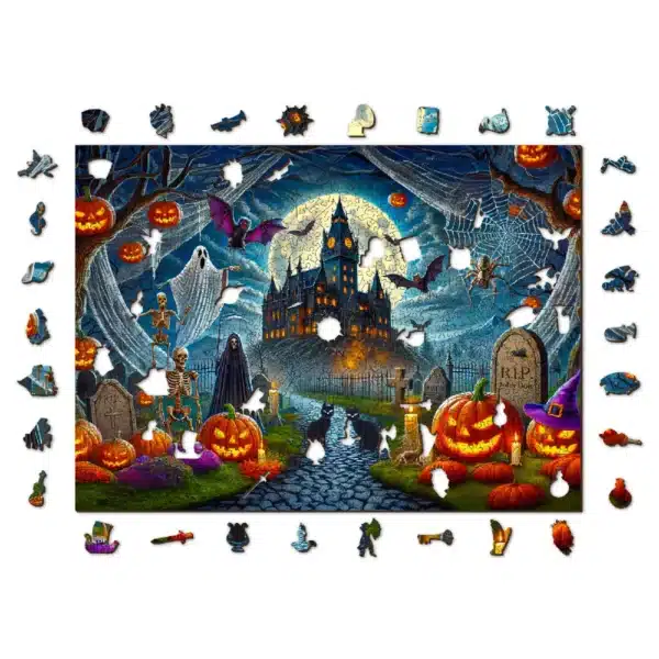 halloween kastély fa puzzle