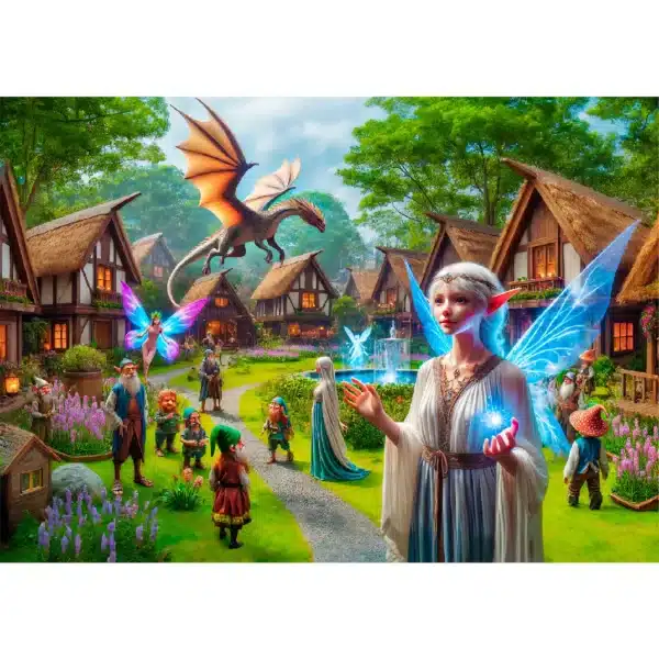 fantázia falu fa puzzle