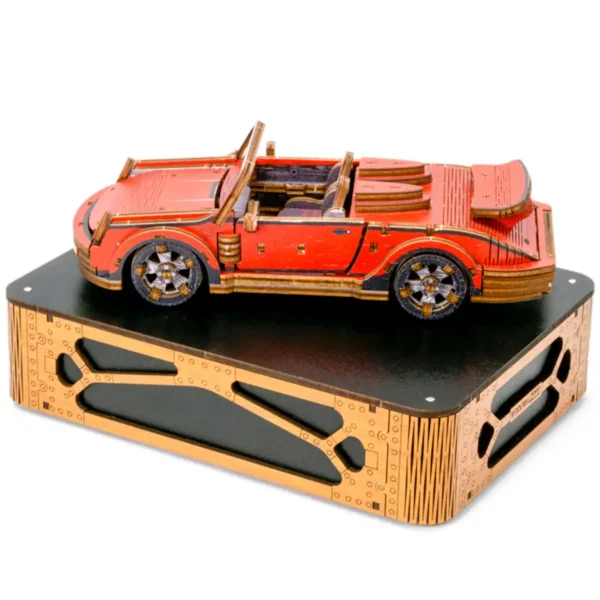 piros sport autó 3D fa puzzle