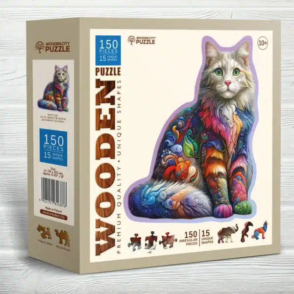 bársonyos macska fa puzzle