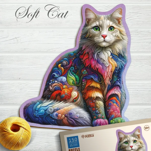 bársonyos macska fa puzzle