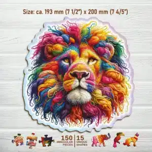 bársonyos oroszlán fa puzzle