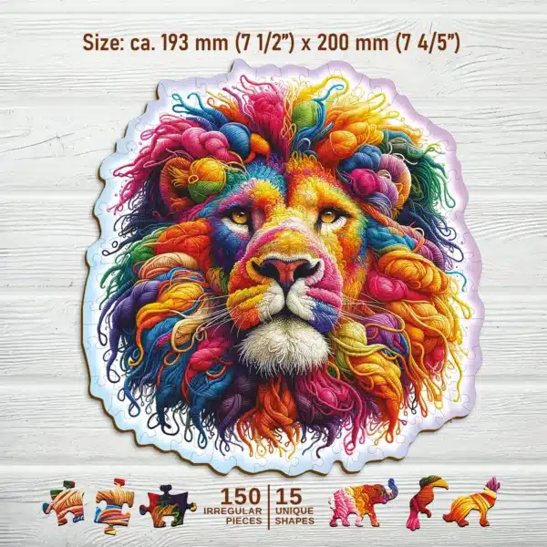 bársonyos oroszlán fa puzzle