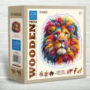 bársonyos oroszlán fa puzzle