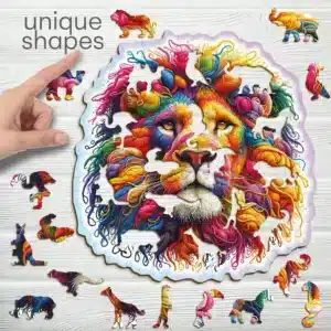 bársonyos oroszlán fa puzzle