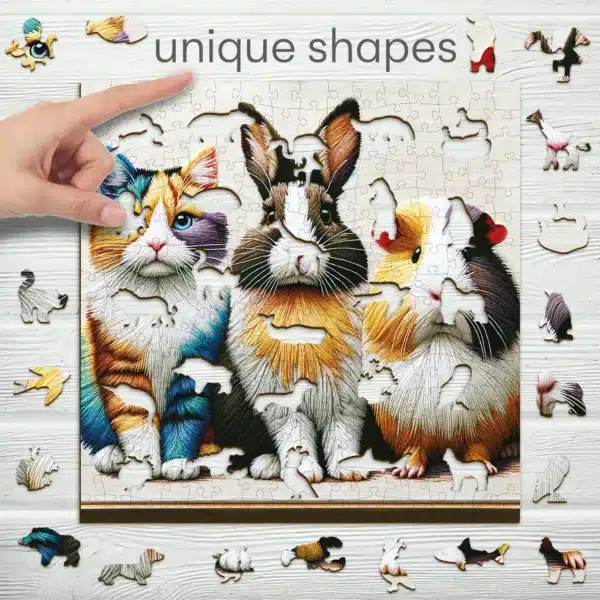 macska nyúl, tengerimalac fa puzzle