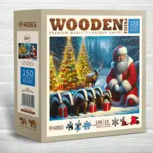 mikulás és a borzok fa puzzle