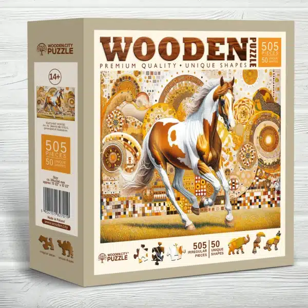 elegáns ló fa puzzle