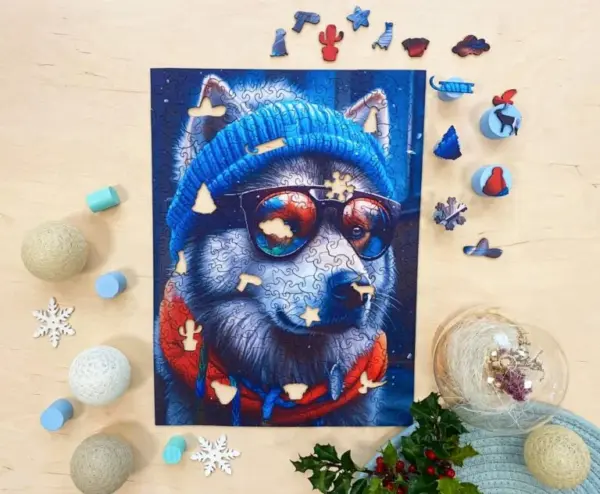 alec, az alszkai malamut fa puzzle