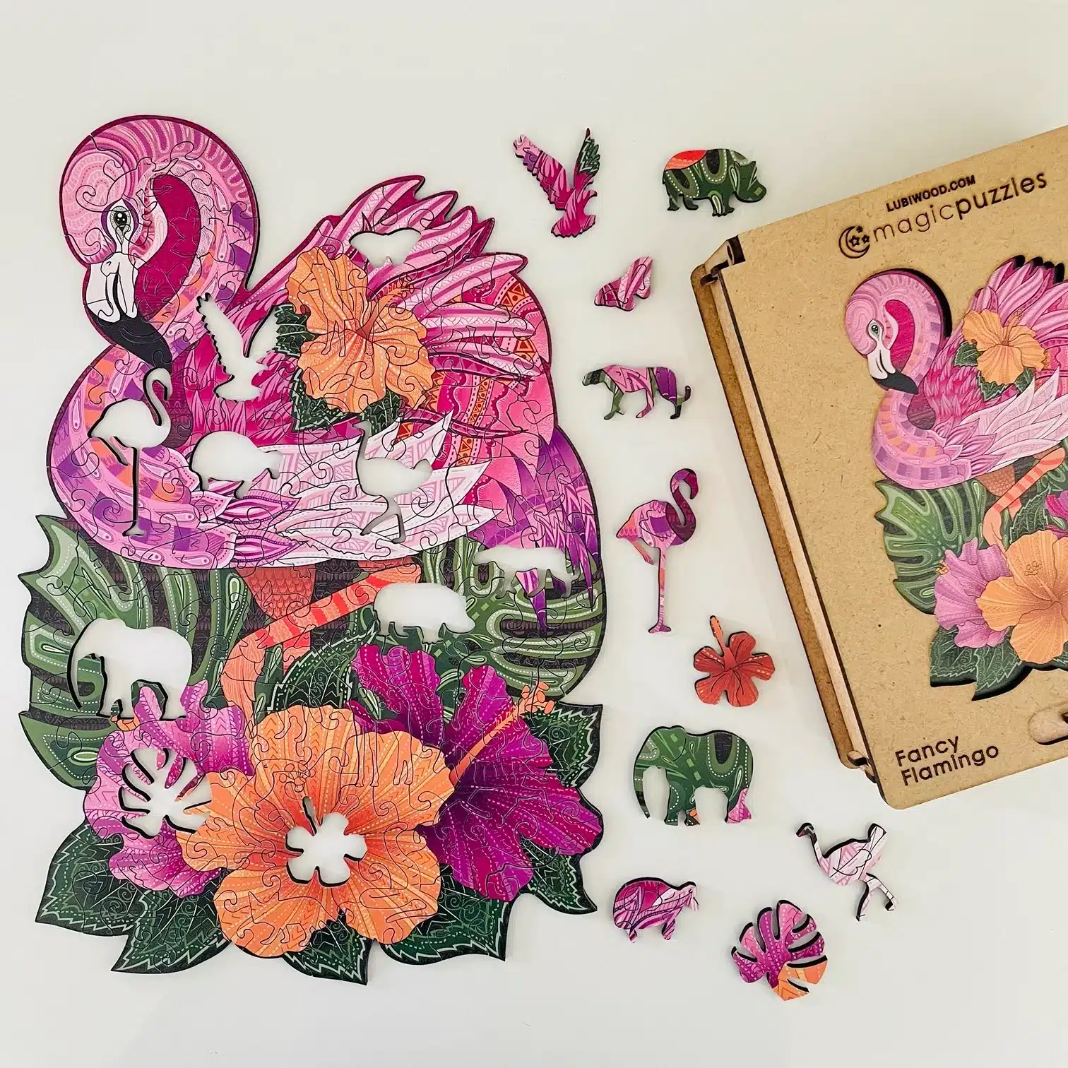 szép flamingó fa puzzle