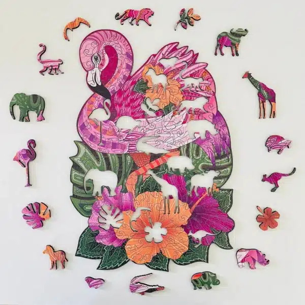 szép flamingó fa puzzle