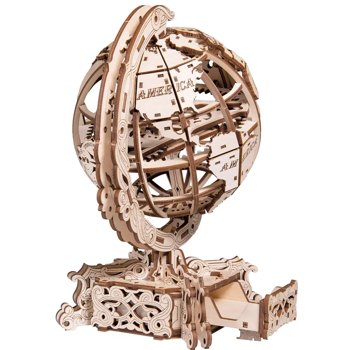 Földgömb - 3D fa utazós puzzle 269 db