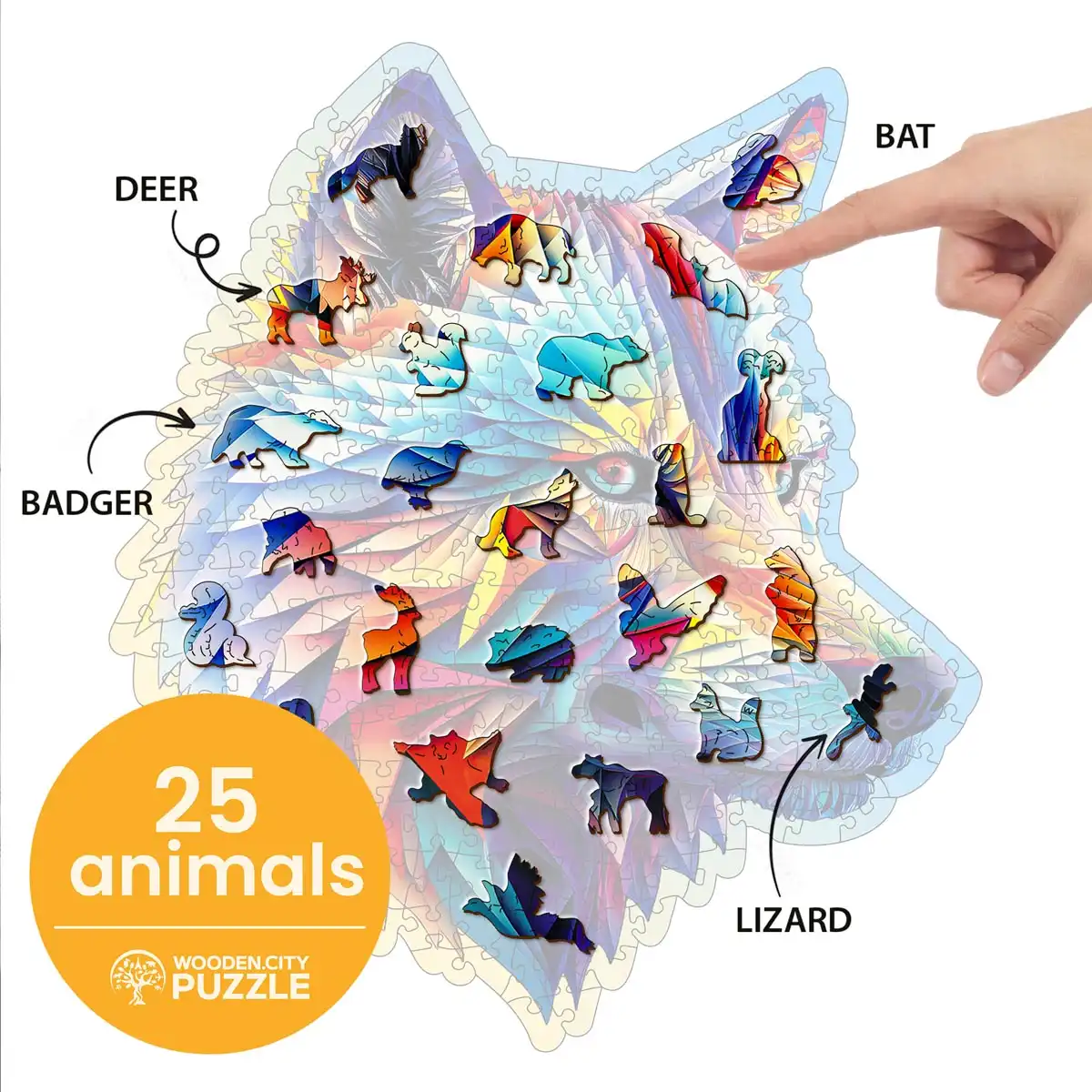 stílusos farkas fa puzzle