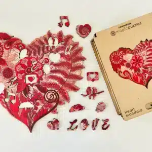 szív mandala fa puzzle