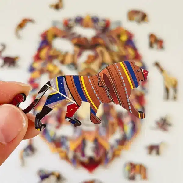 hatalmas oroszlán fa puzzle
