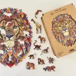 hatalmas oroszlán fa puzzle