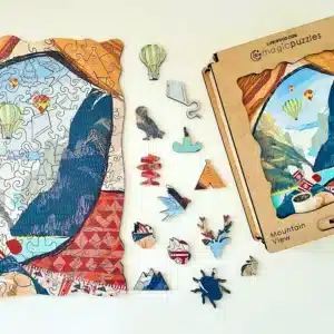 hegyi kilátás fa puzzle