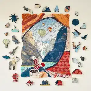 hegyi kilátás fa puzzle