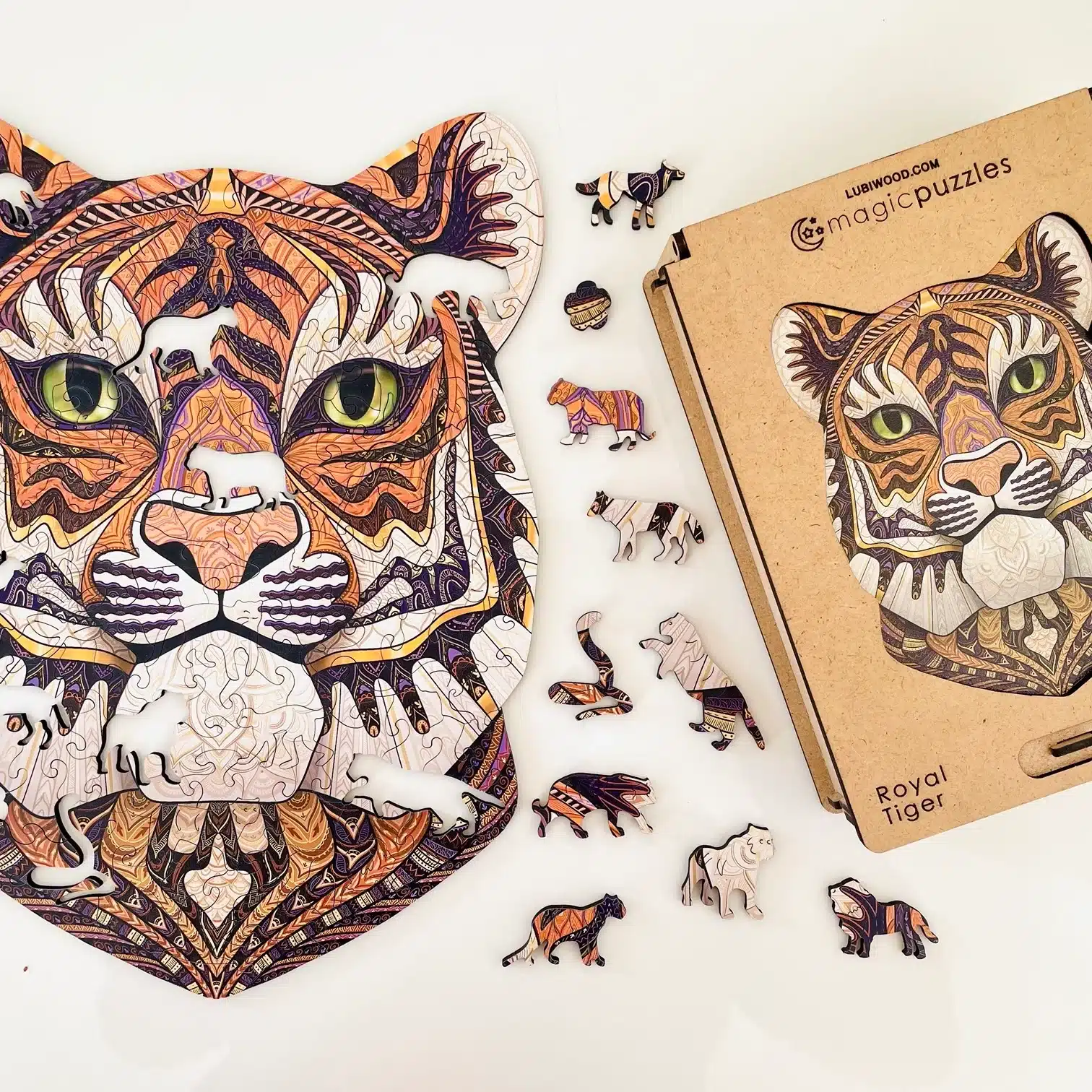 felséges tigris fa puzzle