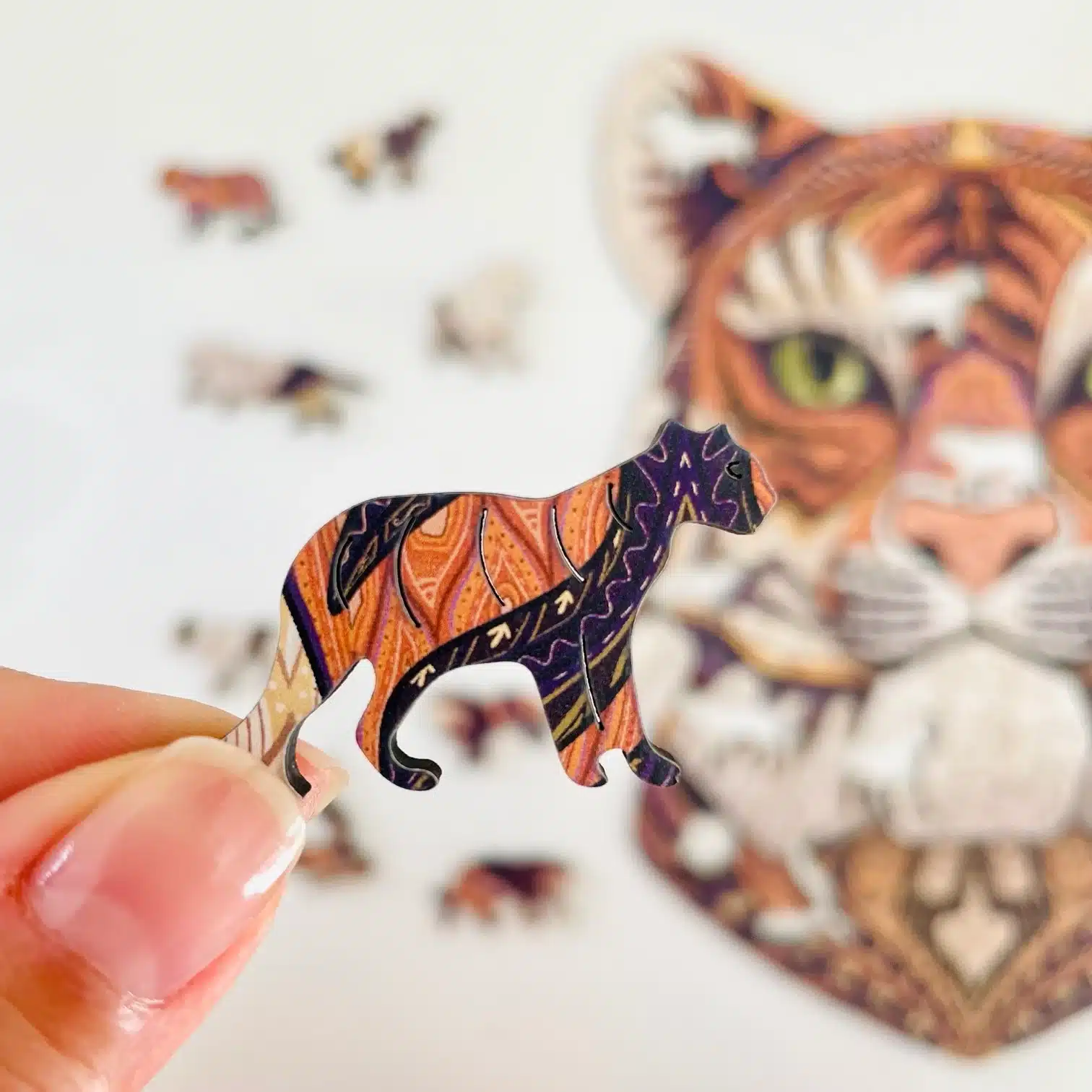 felséges tigris fa puzzle