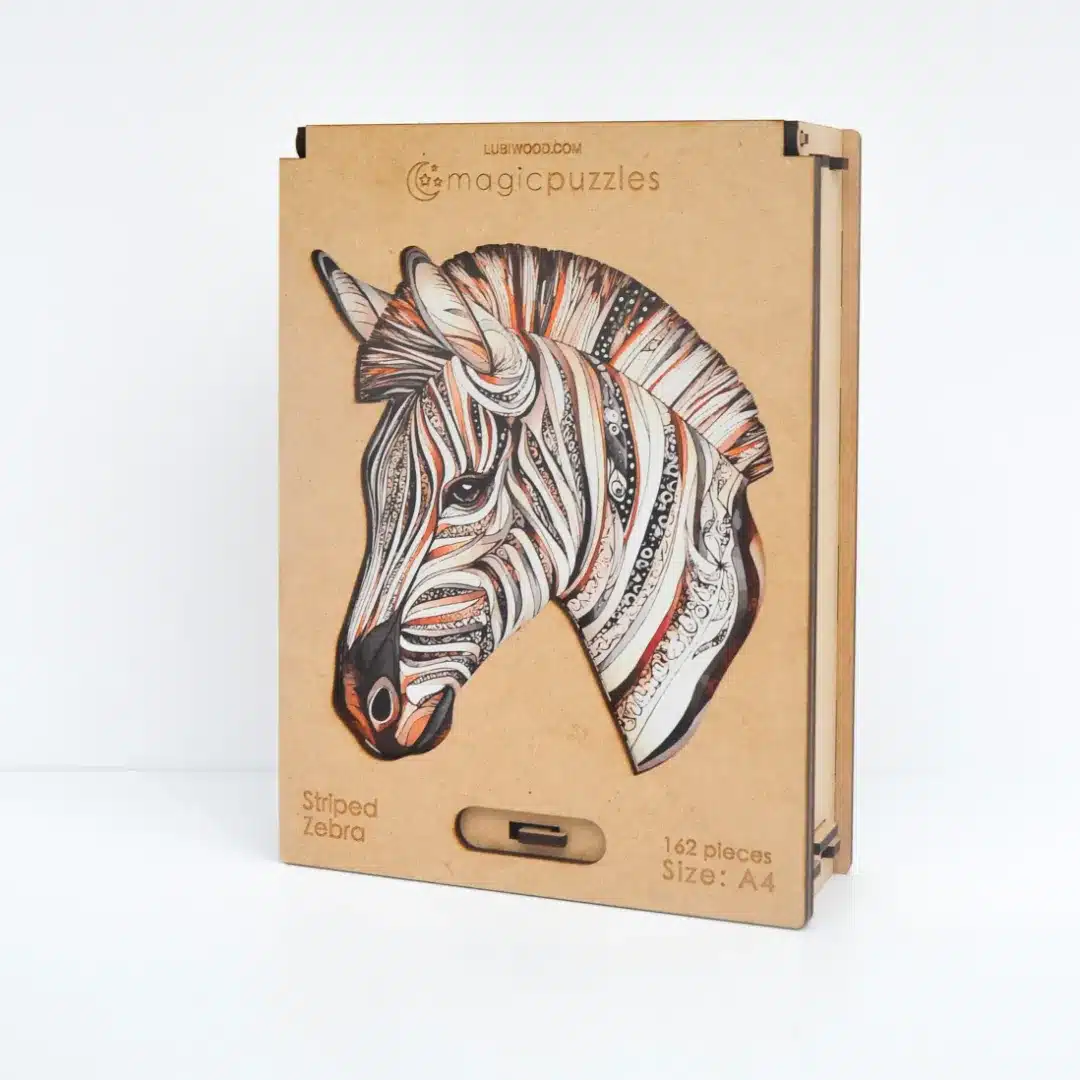 Csíkos Zebra fa puzzle 162 db
