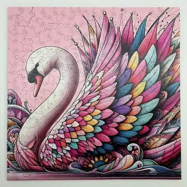 elegáns hattyú fa puzzle