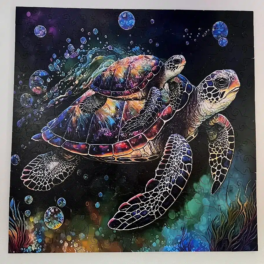 tengeri teknős fa puzzle