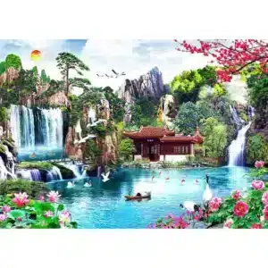 vízesések a japánkertben fa puzzle