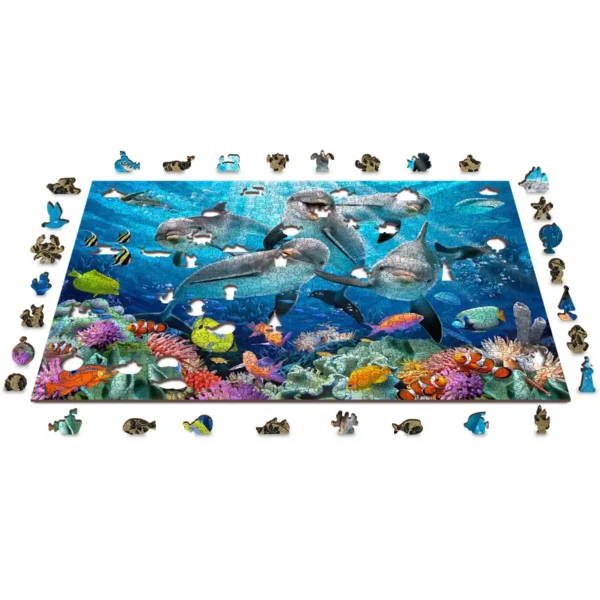 vidám delfinek fa puzzle