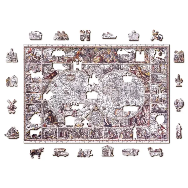 felfedezés kora térkép fa puzzle