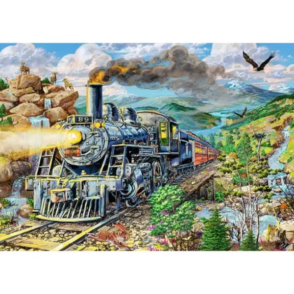 gőzmozdony fa puzzle