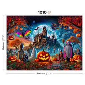 halloween kastély éjszaka fa puzzle